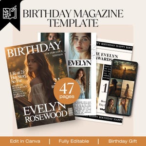 Personalized 21st Birthday Magazine for Her | Romantic Book Lover’s Keepsake | Custom Gift for Women Turning 21