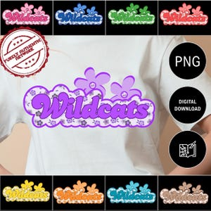 Digital Wildcat Mascot Prints | School Spirit Design | Digital Download for T-Shirts & Crafts