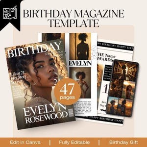 Personalized 21st Birthday Magazine for Her | Romantic Book Lover’s Keepsake | Custom Gift for Women Turning 21