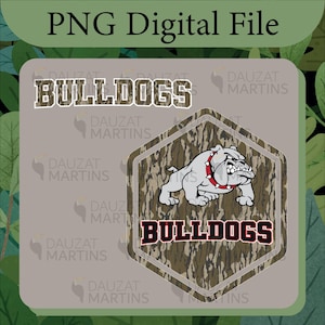 RED, Camo bulldog mascot, bulldogs png, camo school mascots png, print file, instant download, hunting shirt, hunting, bulldog camo,