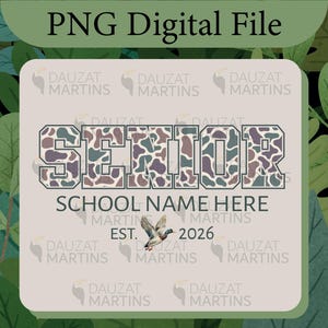 Customizable Senior 2026 PNG, Old School Camo, Camouflage, Graduate, Graduation, School Spirit, Digital Download, Duck Hunting