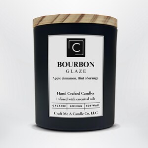 Bourbon Glaze Soy Candle | Apple Cinnamon, Hint Of Orange | Candle With Essential Oils | Round Jar Candle | Organic Soy Wax Scented Candle 