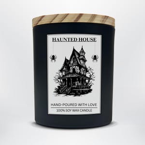 Haunted Library Soy Wax Candle - Spooky Candle - Halloween Candle Decor - Boo Basket Gift - 08oz Matte Jar Candle