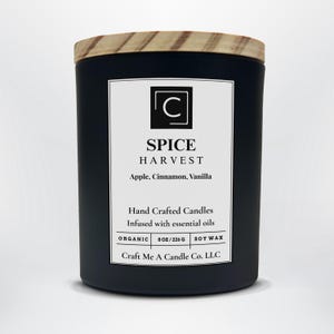 Spice Harvest Soy Wax Candle | Apple, Cinnamon, Vanilla Scent | Organic Soy Wax Candle | Holiday Gift Candle | Candle Gift Idea