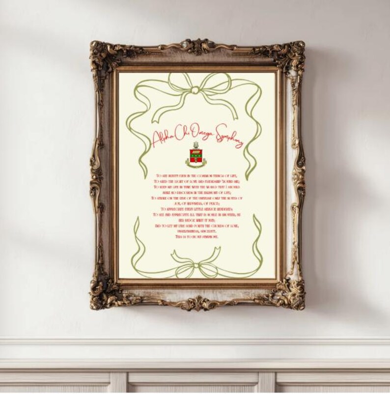 Alpha Chi Omega Symphony, Wall Art, Sorority Printable, Digital ...