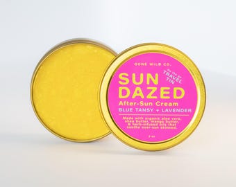 TRAVEL SIZE - Natural Sun Skincare  | Organic Aloe Blue Tansy Skincare | Luxury Travel Moisturizer | After-Sun Care Cream