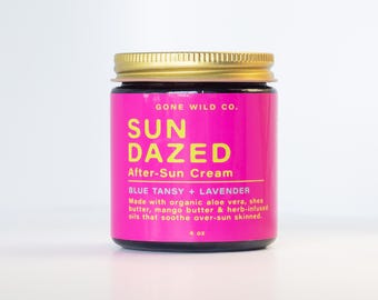Natural Sun Skincare  | Organic Aloe Blue Tansy Skincare | Luxury Travel Moisturizer | After-Sun Care Cream