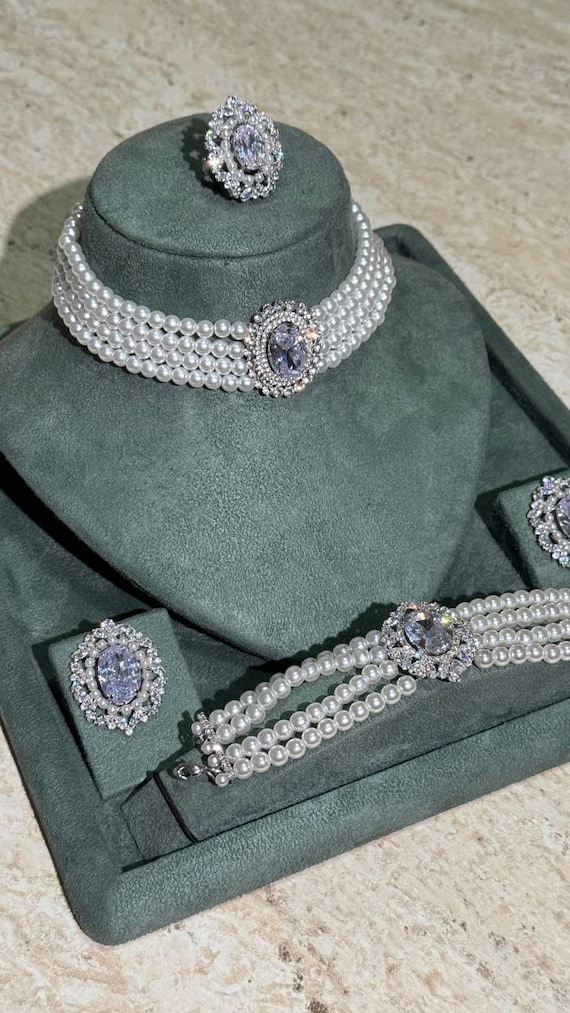 Pearl Choker Bridal Jewelry Sets – Elegant wedding sets