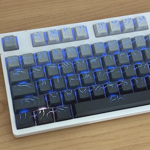 Tasti topografici retroilluminati – Set di tasti grigi con stampa laterale per tastiera meccanica, profilo Cherry, accessorio da gioco