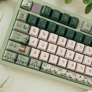 Ensemble de 144 touches de clavier à motif marguerite pour clavier mécanique, profil Cherry, idéal pour les amoureux des plantes.