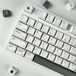 127 Keys Retro Apple Theme Keycap Set, Minimalistic Keycap Set, White Keycap, XDA Profil, Office Keycap Set, Retro Computer Keycap Set, Gift