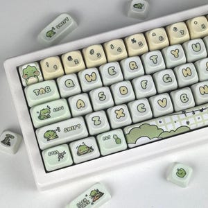 Cute Dinosaur Keycap Set, Kawaii Dino Keycap Set For Mechanical Keyboard, Dinosaur Lover Gift, Gaming keycap set,gift for her,Keyboard Decor