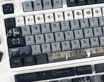 Medieval Knight Theme Keycap Set - Dark Fantasy Keycaps for Mechanical Keyboard, Cherry Profil, PBT Custom Keycaps