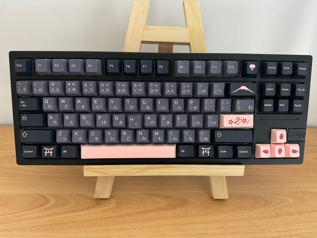Dark Japanese Sakura Night Theme Keycap Set for Mechanical Keyboard ...