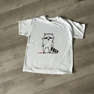 Emo Raccoon Graphic Tee: Soft Grunge Cotton Unisex Shirt