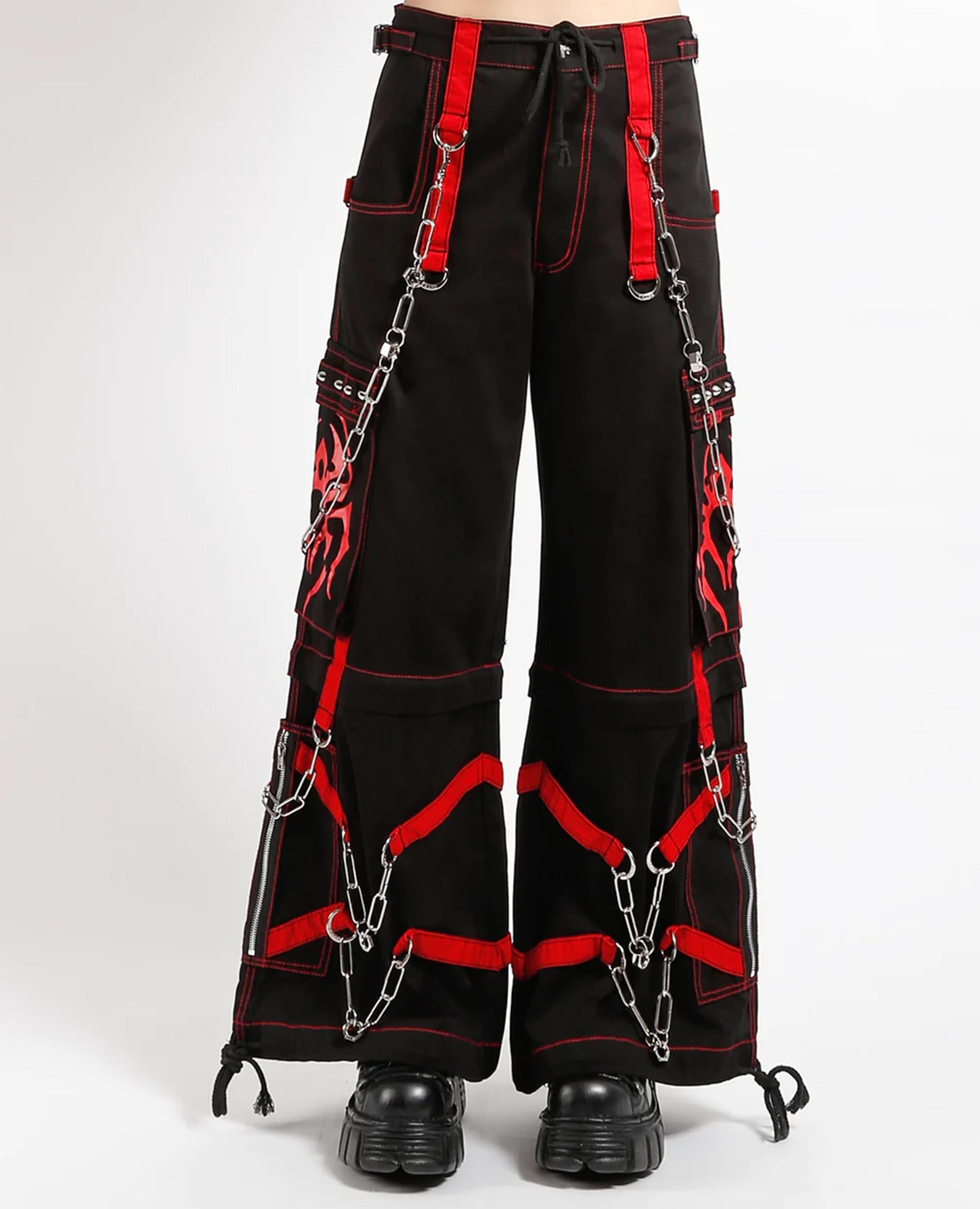 Cyberpunk Spider Cargo Pants: Zip-off Gothic Techwear With Chains