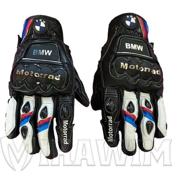BMW Motorrad Gloves Leather Racing Short Cuff Hard Knuckle Protective Biker Gear M Sport