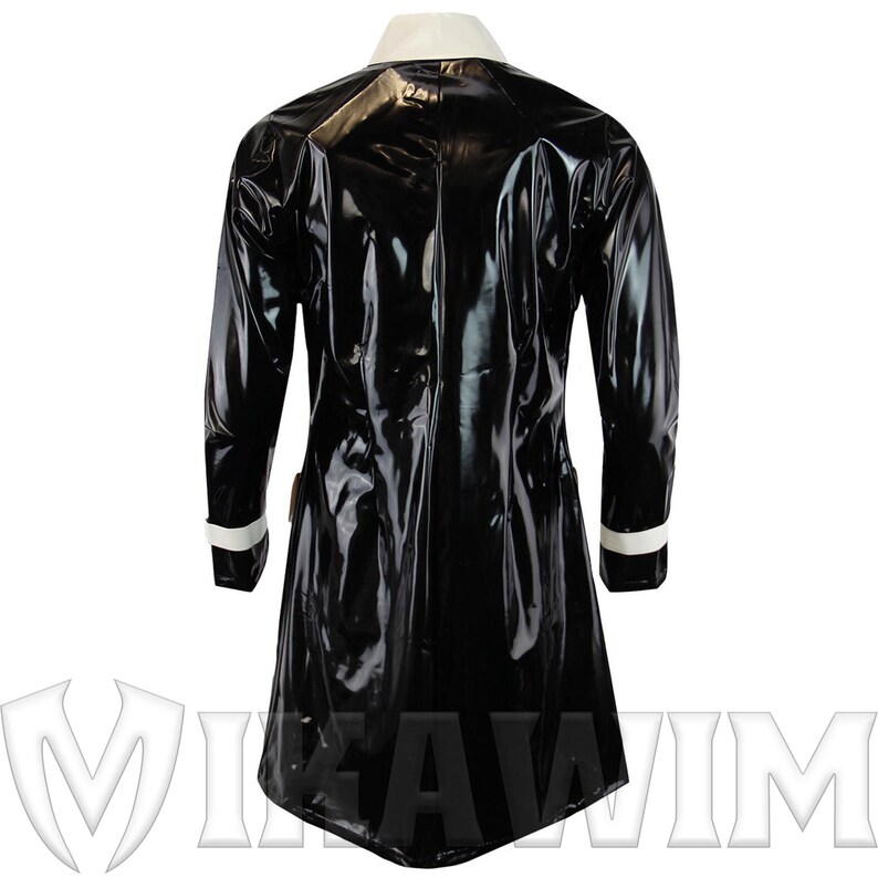 Pvc Long Jacket Womens Black Shiny PVC Long Jacket Stand Collar Patent Leather Coat ...