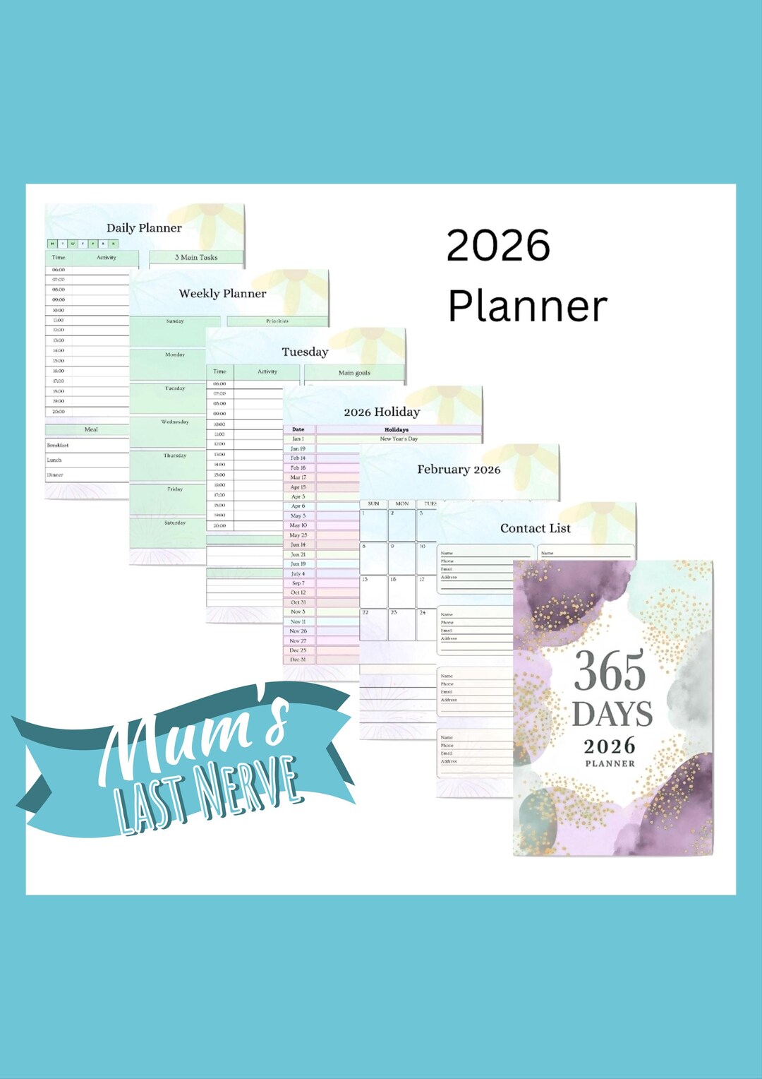 2026 Planner Daily Weekly Monthly Organizer (PDF Download) - Etsy