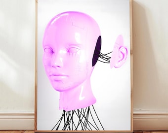 Circuitos del Despertar [Vaporwired] / Android en Construcción, Impresión Digital, Estética Cyberpunk, Humano Robótico, Descarga Instantánea