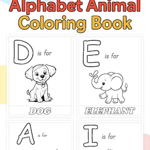 ABC Alphabet Malbuch für Kinder: 24 lustige Tiere zum Ausmalen und Lernen