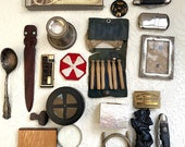 vintage antique junk drawer treasures lot