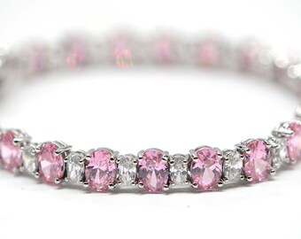 Rhinestone Tennis Bracelet 50s Glamor Gal VLV Rockabilly Prong Set Rhinestones