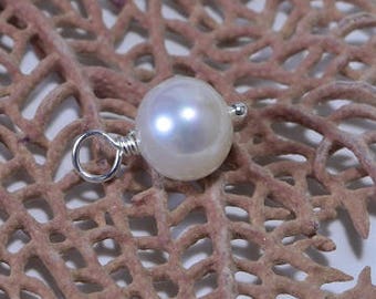 Freshwater pearl 6 mm Wire Wrapped Head Pin Sterling  Silver wire Dangle beads