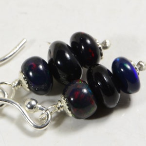 Black Opal Earrings Sterling Silver 14K Gold filled wire Dangle Earrings Opal Earrings,Gemstone Earrings
