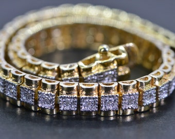 Natural Diamond Gold Bracelet  Tennis Bracelet  Vintage Bracelet Gift For Women Anniversary Gift For Men or Women Real Diamond Bracelet