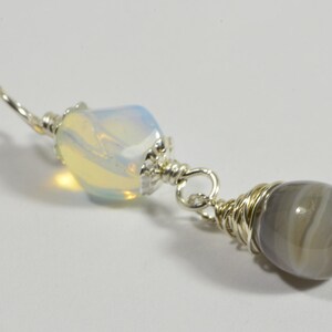 Opilite and Agate pendant Sterling Silver Handmade Jewelry Gemstone Jewelry