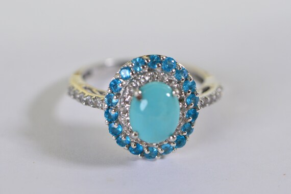 Genuine Turquoise Vintage Ring Turquoise ring Ova… - image 3