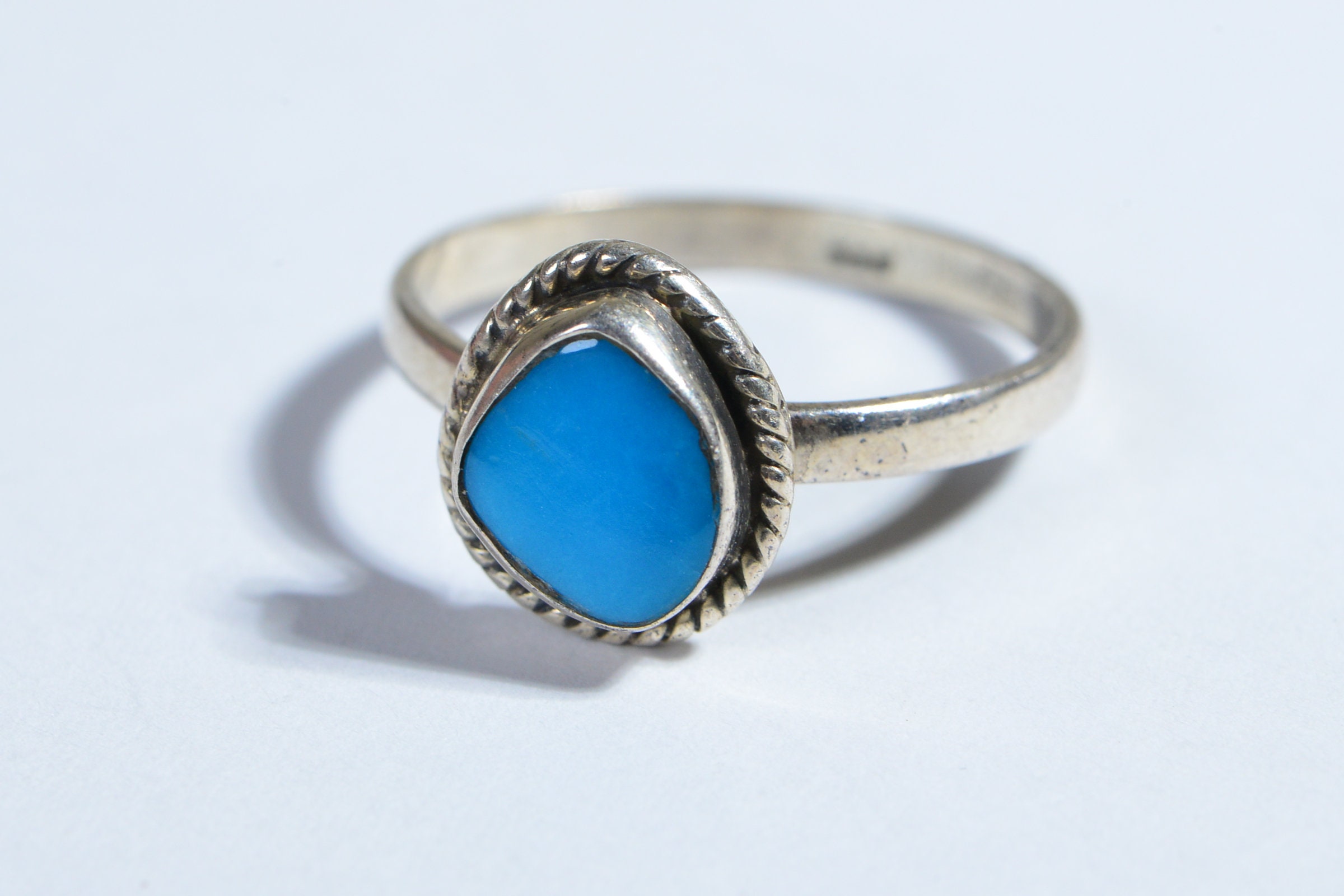 Sleeping Beauty Turquoise Ring, Sterling Silver Band, Size 9 - Etsy