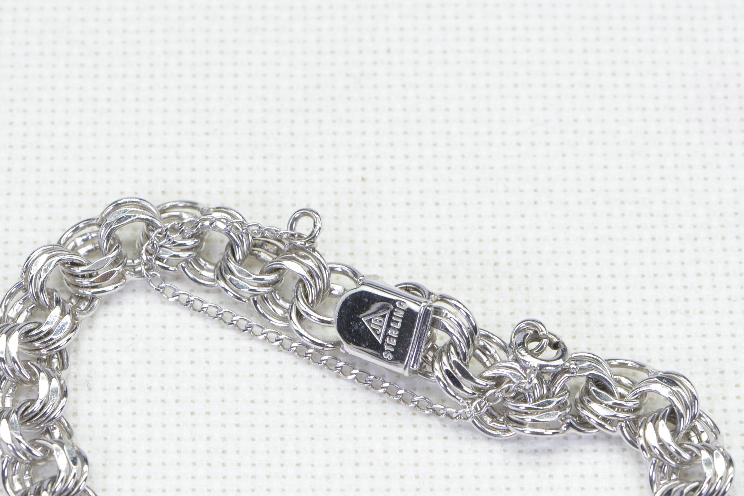 Heavy Bismark Chain Bracelet Byzantine Rhodium Over Sterling