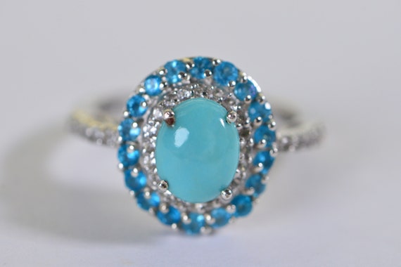 Genuine Turquoise Vintage Ring Turquoise ring Ova… - image 2