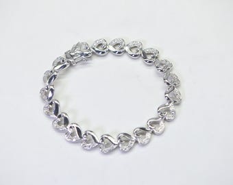 ヴィンテージ 天然ダイヤモンド ハートリンク DBJ テニスブレスレット