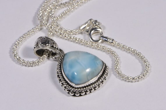 Larimar Pendant Sterling Silver Jewelry Natural L… - image 1