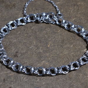 Sterling Silver Men Heavy  Bismark Chain Bracelet Byzantine Silver Bracelet