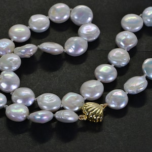 Freshwater Pearl AAA Coin Necklace Bridal Pearl Necklace Choker Pearl Necklace Wedding Jewelry