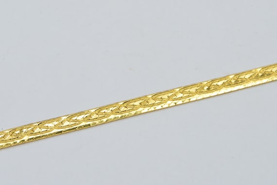 24K Gold Vermeil Flat Snake Bracelet, Herringbone… - image 3