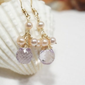 Pink Topaz Earrings Birthstone Jewelry Mother's Gift image 3