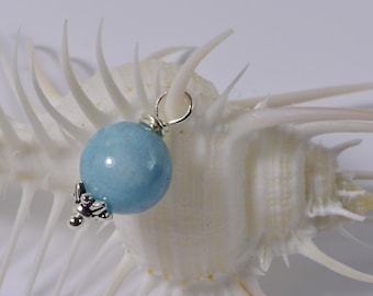 Larimar Qartz  Beads 10 mm Wire Wrapped Head Pin Silver wire