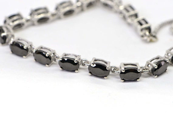 Thai Black Spinel Tennis Bracelet Bolo Bracelet i… - image 10