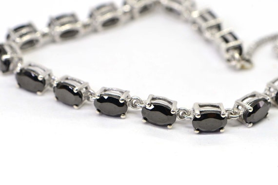 Thai Black Spinel Tennis Bracelet Bolo Bracelet i… - image 9