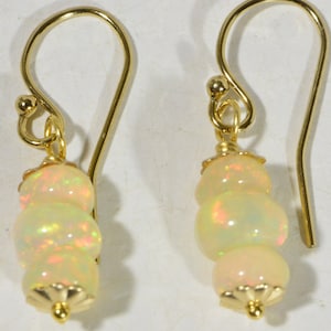 Ethiopian Opal Earrings 14K Gold filled wire Dangle Earrings Opal Earrings,Gemstone Earrings