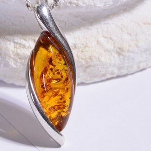 Baltic Amber Pendant Sterling Silver Handmade Jewelry Natural Baltic Amber Jewelry