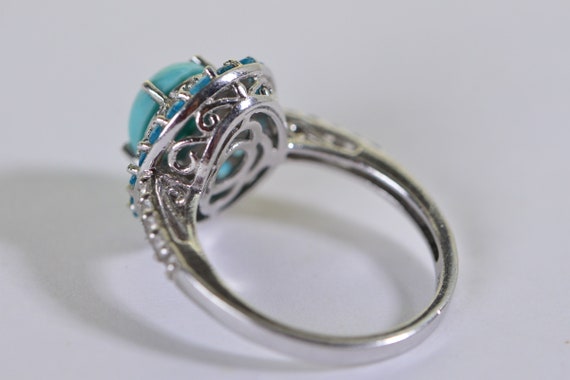 Genuine Turquoise Vintage Ring Turquoise ring Ova… - image 6