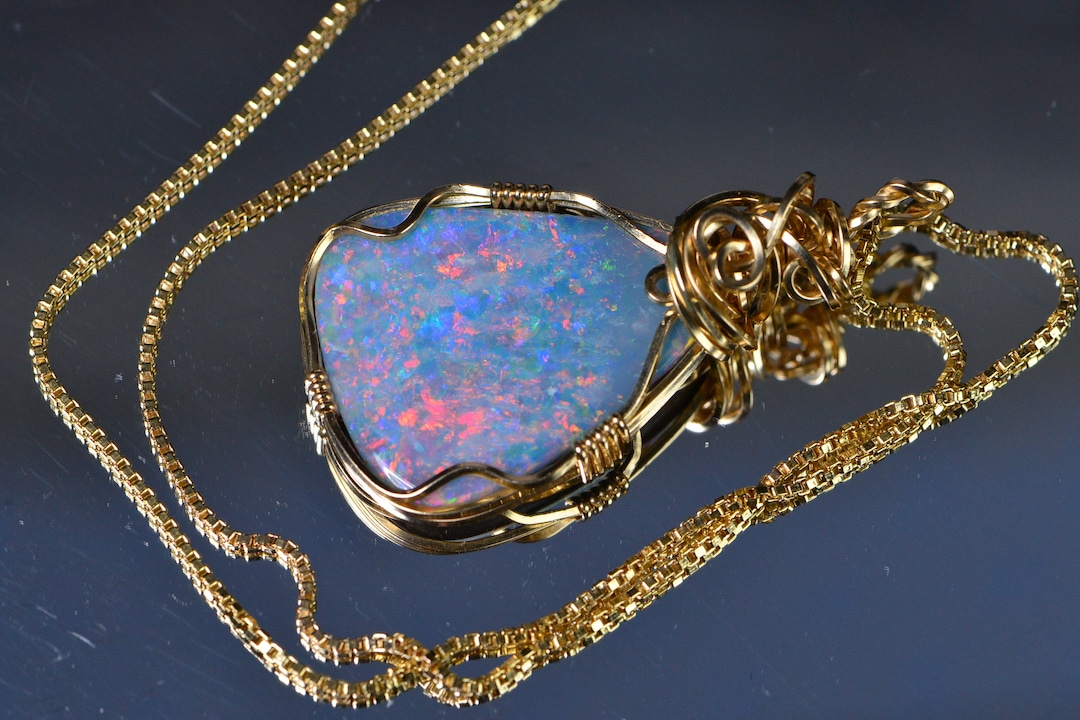 Rainbow Opal and Glass Gemstone Necklace main image 1