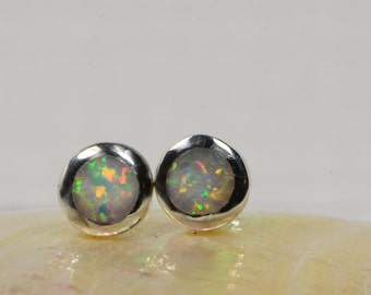 Opal  Earrings Studs Earrings Post Earrings Sterling Silver Jewelry