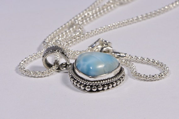 Larimar Pendant Sterling Silver Jewelry Natural L… - image 5